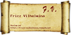 Fricz Vilhelmina névjegykártya