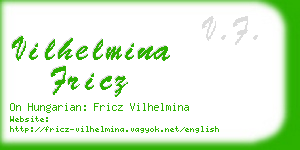 vilhelmina fricz business card